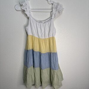 Colorblock Dress with Ruffled Sleeves Children's size small